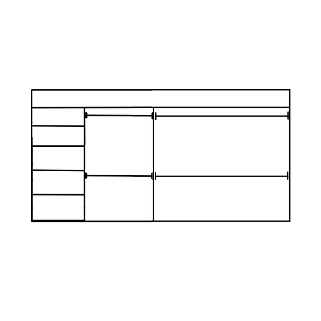 Wardrobe From 1600mm-2400mm Width - 4 Hangers & 1x458w Shelf Tower - WR24SHDH