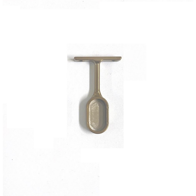 Wardrobe End Flange With Arm - Oval Brushed Brass