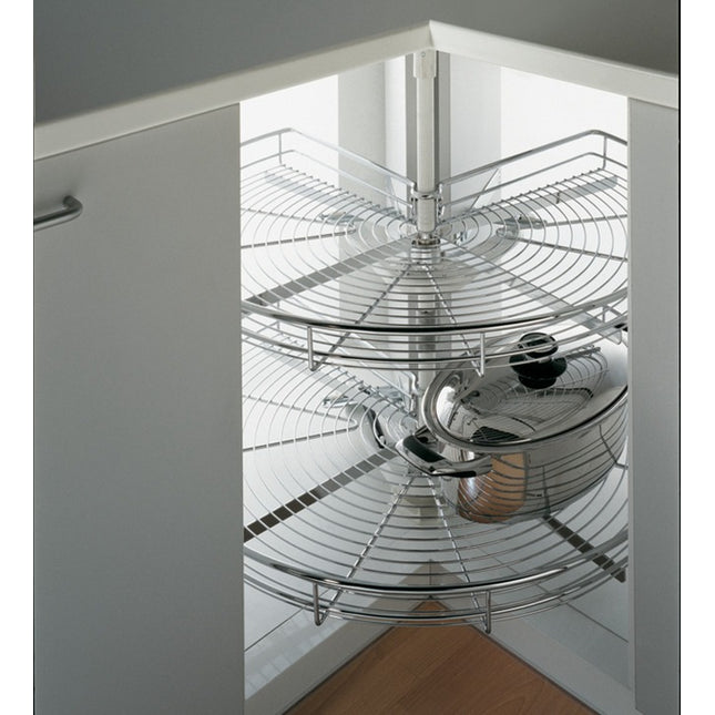 Lazy Susan 3/4 Carasoul Set Chrome Grid 900mm - By Hafele