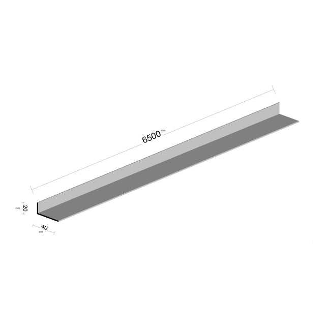 Aluminium Angle Strip 40x20mm - 6.5m-Trademasterau | Trademaster