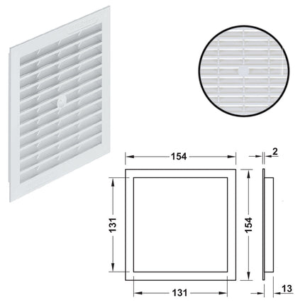 Ventilation Grill - White - By Hafele