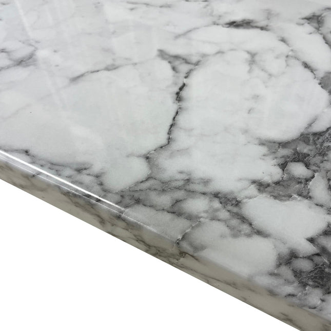 Buy Carrara Marble Gloss By Duropal - Laminate Benchtops from $242.00 each slab. Shipping Australia wide or Click & Collect option. Shop online our full colour range of ready made Laminate Benchtops.