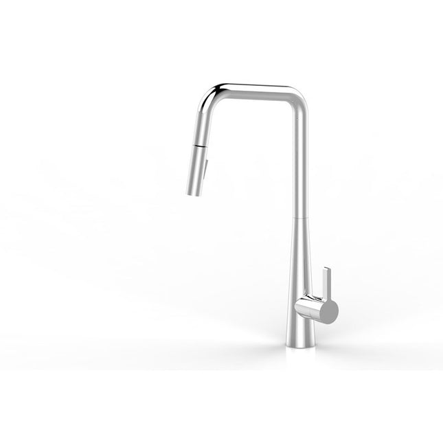 KM012 Kuchendesigner Pull Out Chrome Curved Kitchen Mixer-Trademasterau | Trademaster