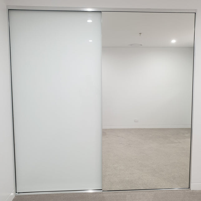Frameless Mirror & Glass Wardrobe Sliding Doors Up To 2450mm Height by Trademaster