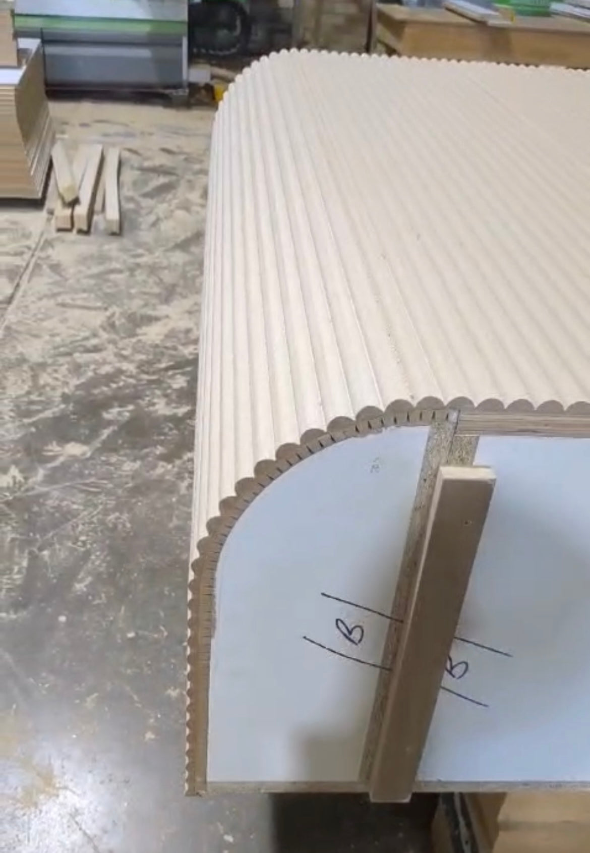 Half Rounded Panel Half Round Bending Panel 2400x1200x9mm - Raw MR MDF
