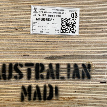 Buy Pallet Grade Plywood 32mm x 2400x1200mm at $90.20 each sheet & In-Stock. Shipping Australia wide or Click & Collect option. Shop online with Trademaster, Australia's leading distributor of Plywood. We have Birch, Marine, Bendy, Campervan Ply, Hexa, CD