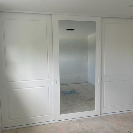 Polyurethane Painted Routered Design With Mirror Wardrobe Sliding Doors Up To 2400mm Height by Trademaster