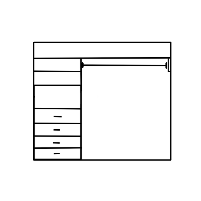 Wardrobe up to 1600mm Width - 458mm Drawer Tower 1 Hanger - WR16D1H