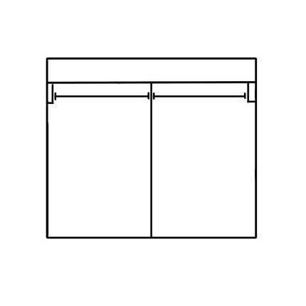 Wardrobe up to 1600mm Width - 2 Hangers - WR16H