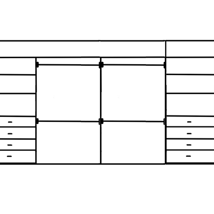 Wardrobe From 1600mm-2400mm Width - 4 Hangers & 2x458w Drawer Towers - WR24DD