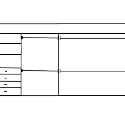 Wardrobe From 1600mm-2400mm Width - 4 Hangers & 1x458w Drawer Tower - WR24DHD