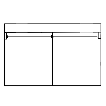 Wardrobe From 1600mm-2400mm Width - 2 Hangers - WR24H