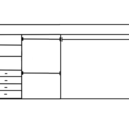 Wardrobe From 1600mm-2400mm Width - 3 Hangers & 1x458w Drawer Tower - WR24HD