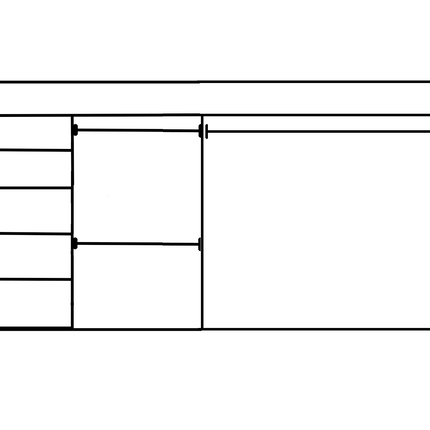 Wardrobe From 1600mm-2400mm Width - 3 Hangers & 1x458w Shelf Tower - WR24HSH