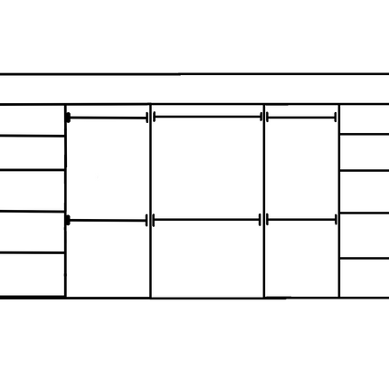 Wardrobe From 2400mm-3600mm Width - 6 Hangers 2x458w Shelf Tower - WR36DHDSH