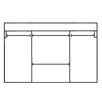 Wardrobe From 2400mm-3600mm Width - 4 Hangers - WR36H