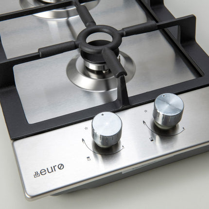 Euro 300mm 2 Burner Stainless Steel Gas Hob Cooktop - ECT30GX