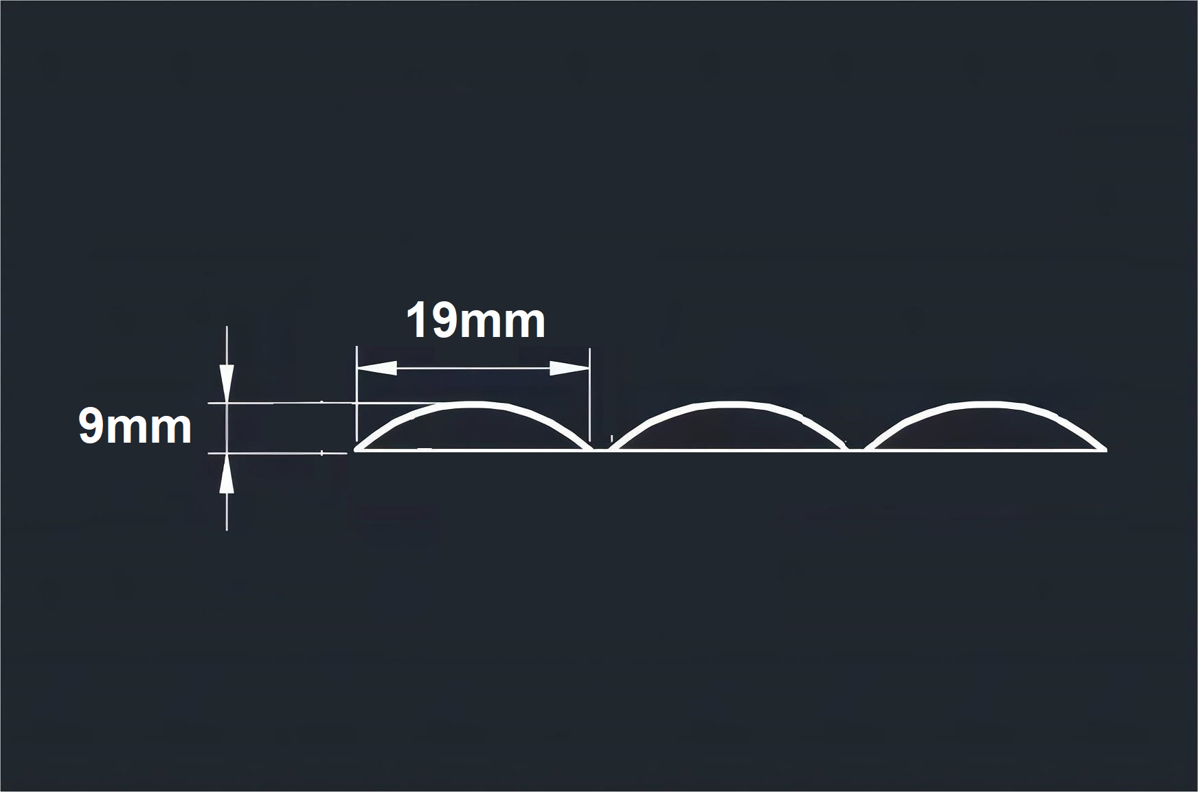 Half Rounded Panel Half Round Bending Panel 2400x1200x9mm - Raw MR MDF