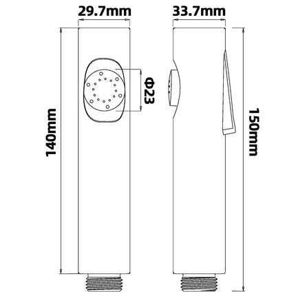 Bidet Toilet Spray Kit - 1.2m Hose