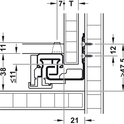 Hafele Concealed Matrix Runner 400mm - By Hafele