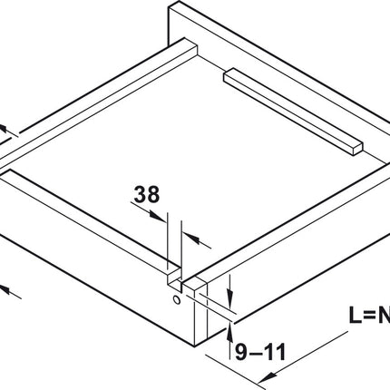 Hafele Concealed Matrix Runner 400mm - By Hafele