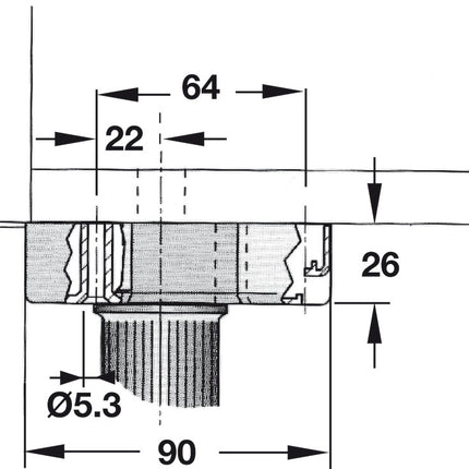 Screw In Adjustable Plastic Leg - By Hafele