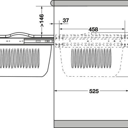 Laundry Hamper Oska 450mm 35L - By Hafele