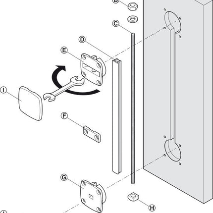 Hafele Planofit Door Straightener Door Set - Up To 2400mm White - By Hafele