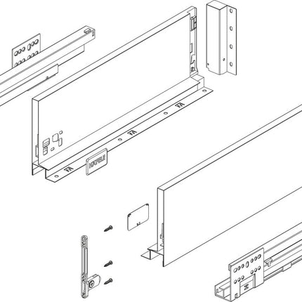 Alto Slim Drawer Set 500mm x Drawer Side Height 135mm - By Hafele