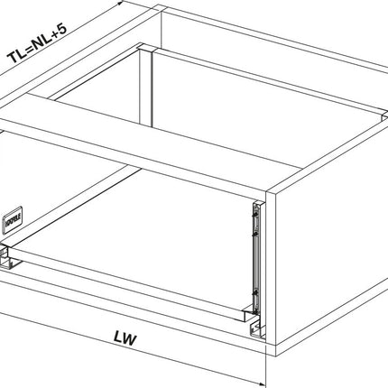 Alto Slim Drawer Set 550mm x Drawer Side Height 84mm - By Hafele