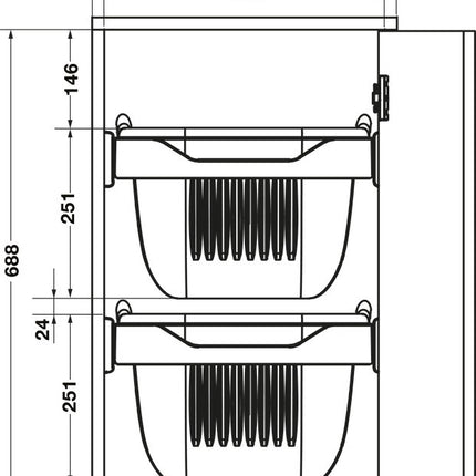 Laundry Hamper Oska 450mm 35L - By Hafele
