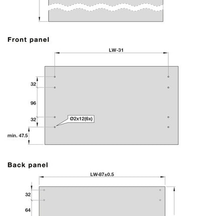 Alto Slim Drawer Set 550mm x Drawer Side Height 84mm - By Hafele