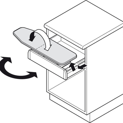 Ironfix Lateral Mounted Ironing Board in Drawer - By Hafele