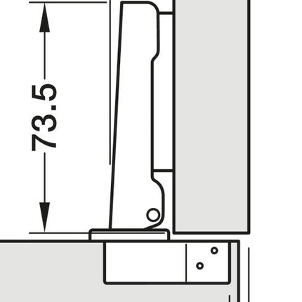 Hafele Soft-Close Hinge 110° Metalla 310 SM - With Mounting Plate