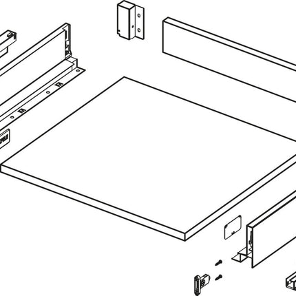Alto Slim Drawer Set 500mm x Drawer Side Height 84mm - By Hafele