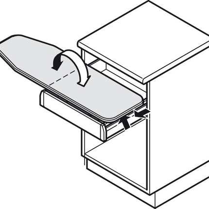 Ironfix Lateral Mounted Ironing Board in Drawer - By Hafele