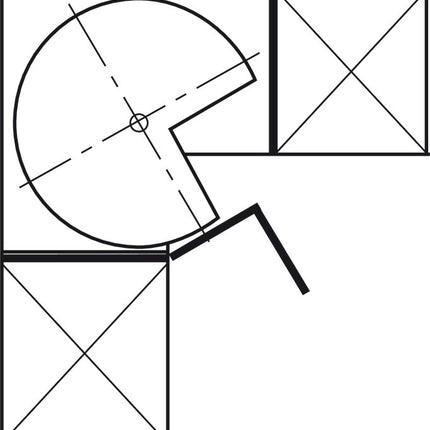 Lazy Susan 3/4 Carasoul Set Chrome Grid 900mm - By Hafele