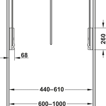 2004 Wardrobe Lift 770-1200mm White/Nickel - By Hafele
