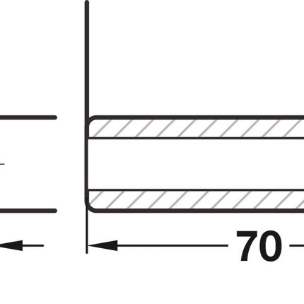 Hafele K-Push Tech Recess Mounted Tip On White - Push Top Open Catch
