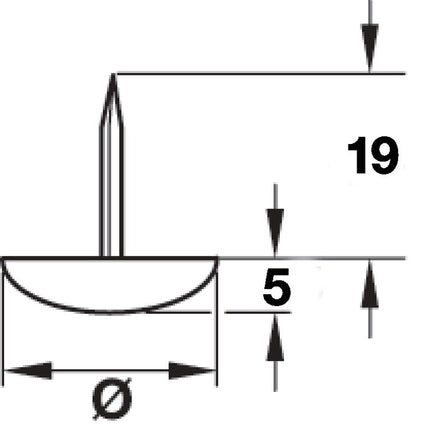 Furniture Cabinet Glide Pins Plastic Knock In x 100pcs