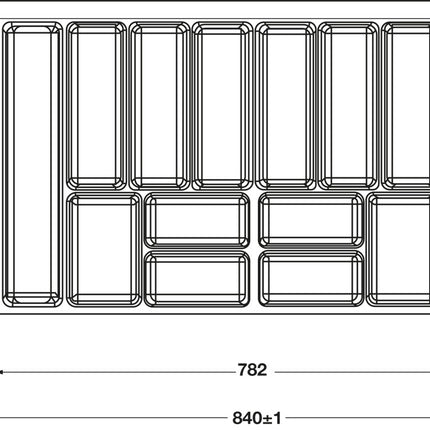 White Cutlery Tray Nivo - 840mm x 482mm - By Hafele