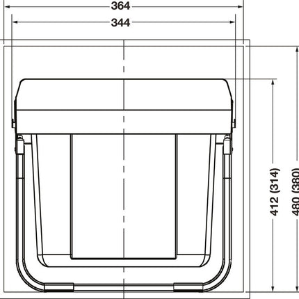 Pull Out Double Waste Bin  - Dark Grey 2x15L