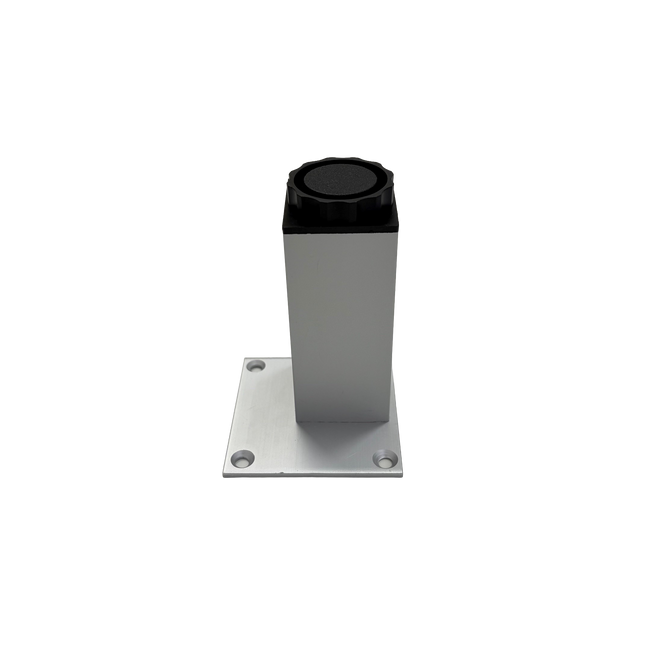 Square Aluminium Adjustable Leg 100mm - Silver