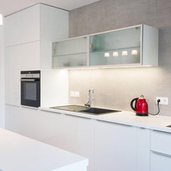 Buy Opaque White By Duropal - Laminate Benchtops from $242.00 each slab. Shipping Australia wide or Click & Collect option. Shop online our full colour range of ready made Laminate Benchtops.