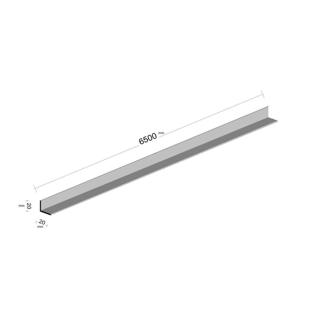 Aluminium Angle Strip 20x20mm - 6.5m-Trademasterau | Trademaster
