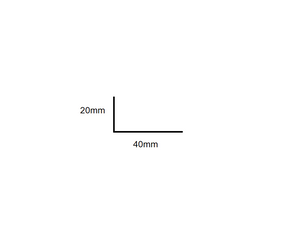 Aluminium Angle Strip 40x20mm - 6.5m