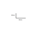 Aluminium Angle Strip 40x20mm - 6.5m