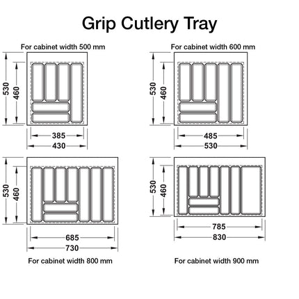 Grip Cutlery Tray - By Hafele