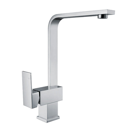 Kitchen mixer tap flat in polished chrome
