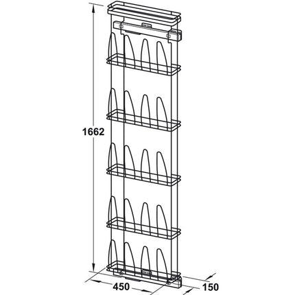 Pull Out Shoe Rack, Lateral - By Hafele